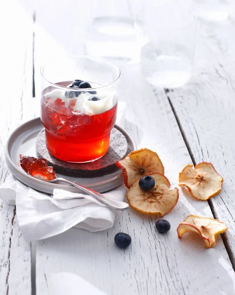 Apple and blueberry jam — Stock Photo, Image