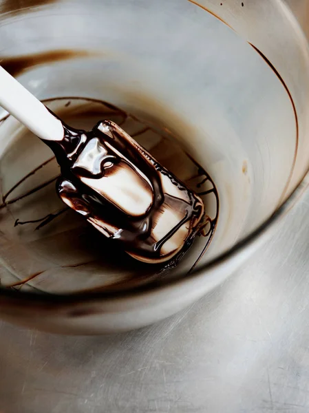 Gesmolten donkere chocolade — Stockfoto