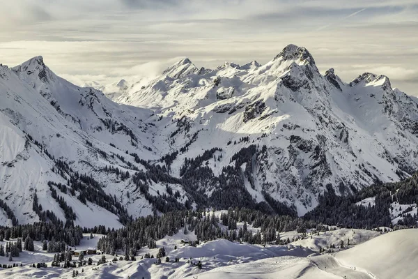 Scenic View Warth Skiing Area Warth Vorarlberg Austria — Stock Photo, Image