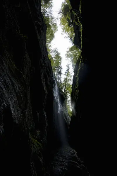 Low Angle View Partnach Gorge Bavaria Germany — Stock Photo, Image