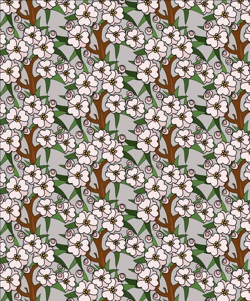 Motif floral sans couture, illustration vectorielle jasmin, papier peint, textile, fond — Image vectorielle