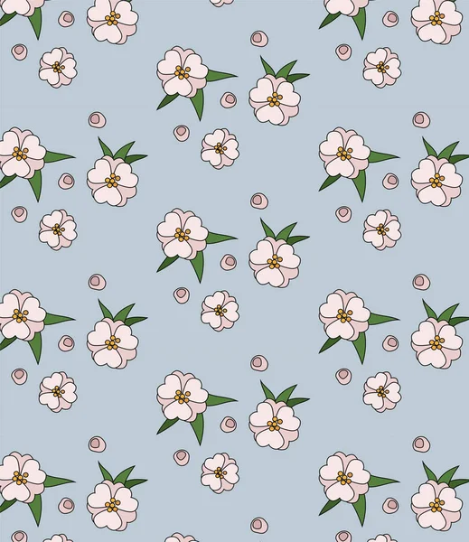 Nahtlose Muster Jasmin Blumen Vektor Illustration, Textilverpackung, Hintergrund — Stockvektor