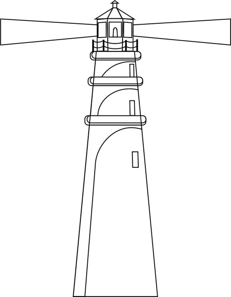 Silhouette Leuchtturm Vektor Illustration schwarz-weiße Kontur — Stockvektor
