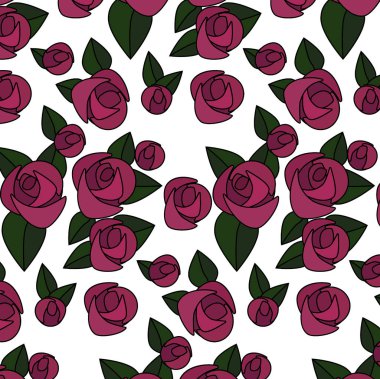 sorunsuz pembe Gül vektör desen, parlak, kumaş, duvar kağıdı arka plan