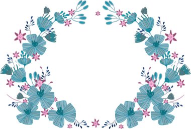 mavi çiçekler illüstrasyon vektör