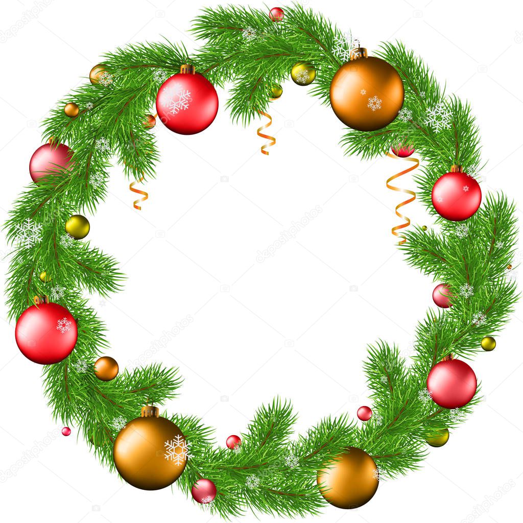 vector clipart wreath christmas new year
