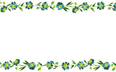 vektör illüstrasyon mavi, Peygamber Çiçeği, çiçek ve yaprakları, kartpostal, arka plan, davet, kumaş, duvar kağıdı