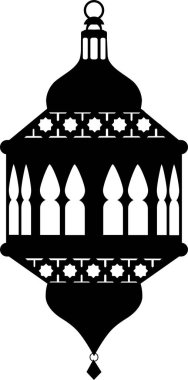 Arap lambaları, Ramazan, İslami ev dekorasyonu, vektör ana hatlı siluet çizimi. Cadılar Bayramı lambasıyla kağıt kesimi vektör illüstrasyonuName