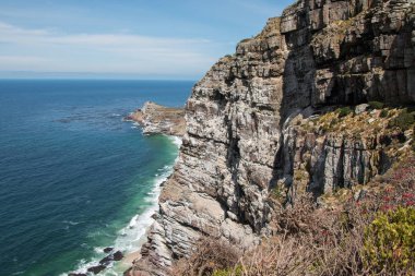 Sahil şeridine kayalıklarla manzara, Cape Point Güney Afrika Cumhuriyeti