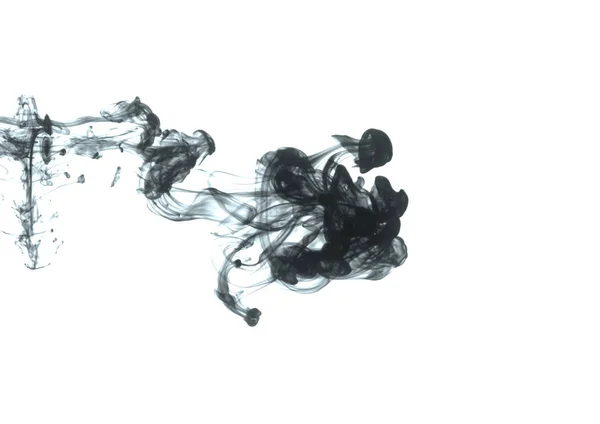 Oblak černého inkoustu ve vodě, samostatný. — Stock fotografie