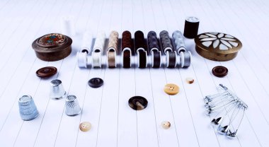 Arka dikiş araçları ve aksesuarları.