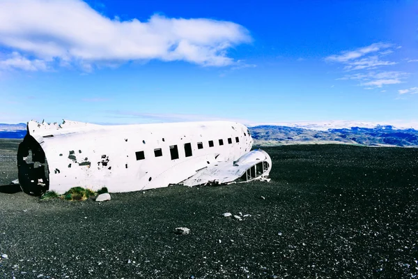 Bir uçak kazası, İzlanda görünümünü.