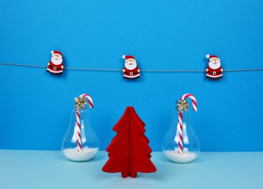 Noel Baba, dekoratif Noel ağacı, GIF ile Noel kompozisyon
