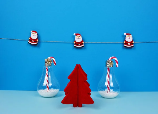 Vánoční složení s dekorativní vánoční stromek, Santa, gif — Stock fotografie