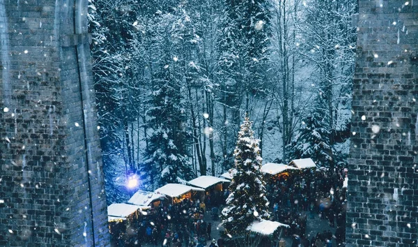 Traditional christmas market in the Ravenna gorge, Germany. — Stock Photo, Image