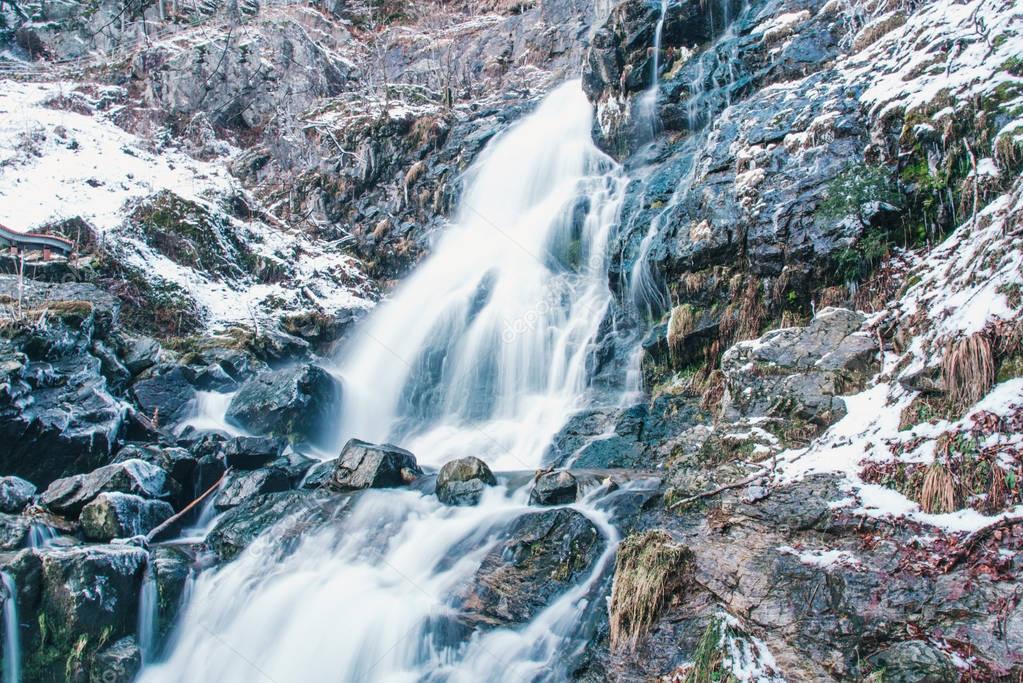 Todtnauer waterfalls at wintertime.