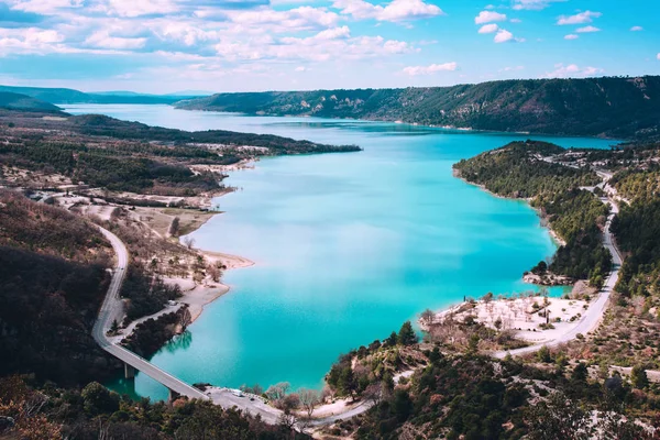 Όμορφη θέα στη λίμνη St Croix στην Προβηγκία, Γαλλία. — Φωτογραφία Αρχείου