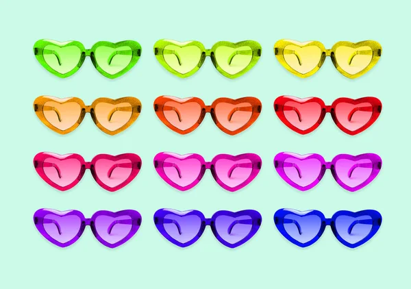 Pattern of heart shaped sun glasses. — Stock Photo, Image