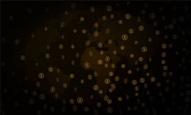 Bitcoins güvenlik iş geçmişi. Bitcoin Kripto incelemesi görselleştirme. İş cüzdan arka plan, güvenlik Döviz Alım Satım, vektör modeli. Kripto sanal ödeme vade. Altın para ticaret