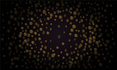 Bitcoins güvenlik iş geçmişi. Bitcoin Kripto incelemesi görselleştirme. İş cüzdan arka plan, güvenlik Döviz Alım Satım, vektör modeli. Kripto sanal ödeme vade. Altın para ticaret