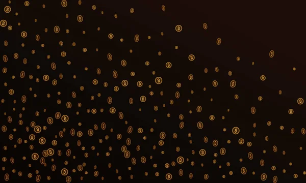 Bitcoins sécurité fond d'entreprise. Visualisation Bitcoin crypto-minière. Portefeuille d'affaires fond, change de devises de sécurité, modèle vectoriel. Financement de paiement virtuel cryptographique. Monnaie d'or trading — Image vectorielle