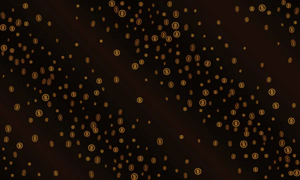 Bitcoins fondo de negocio de seguridad. Visualización de la minería criptomoneda Bitcoin. Fondo billetera negocio, cambio de moneda de seguridad, modelo vectorial. Crypto financiación de pagos virtuales. Comercio de dinero de oro — Vector de stock