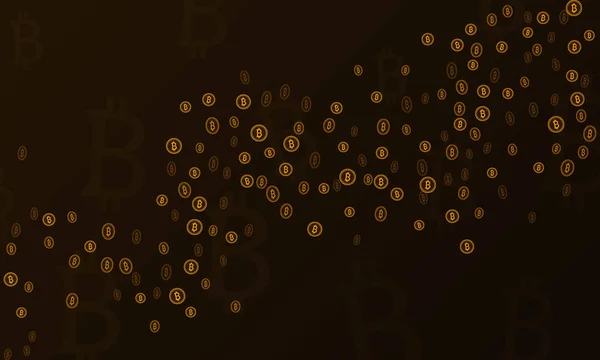 Bitcoins biztonsági üzleti háttérrel. Bitcoin bányászat crypto visualization. Üzleti pénztárca háttér, biztonsági pénzváltó, vektor modell. Crypto virtuális fizetési Pénzügy. Aranypénz kereskedelmi — Stock Vector