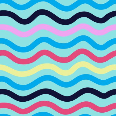 Çizgi deseni sorunsuz arka plan. Vektör soyut çizgili. Dalgalı rengi Dikişsiz desen süsleme. Moda, baskı, kapak ya da Tekstil için dekorasyon arka plan. Basit en az doodle pop art. Okyanus satırları.