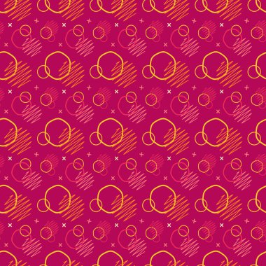 Desen sorunsuz memphis retro tarzı. Soyut vektör sorunsuz arka plan. Memphis geometrik desen vintage pop art şekiller. Modern en az renkli moda grafiği kumaş veya kapak için iyi yazdırmak sanat.