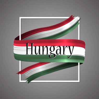 Macaristan bayrağı. Resmi ulusal renkleri. Macar 3d gerçekçi şerit. Sallama vektör vatansever zafer bayrak işareti şerit. Vektör çizim arka plan. Simge tasarım çerçeve başlık sayfası, poster veya baskı için.
