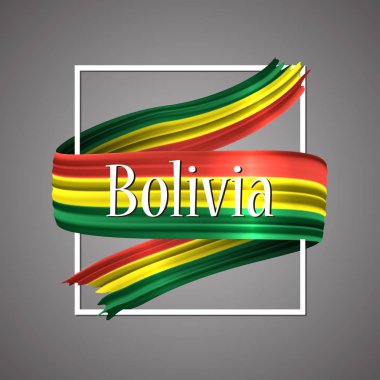 Bolivya bayrak. Resmi ulusal renkleri. Bolivya 3d gerçekçi şerit. Sallama vektör vatansever zafer bayrak işareti şerit. Vektör çizim arka plan. Simge tasarım çerçeve başlık sayfası, poster veya baskı için.