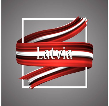 Letonya bayrağı. Resmi ulusal renkleri. Letonca 3d gerçekçi şerit. Sallama vektör vatansever zafer bayrak işareti şerit. Vektör çizim arka plan. Simge tasarım çerçeve başlık sayfası, poster veya baskı için.