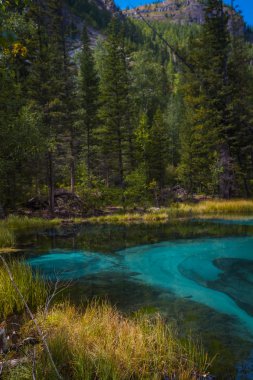 Gayzer dağ gölü mavi kil ile