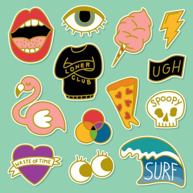 Dekoratif moda yamalar, rozetleri veya pimleri