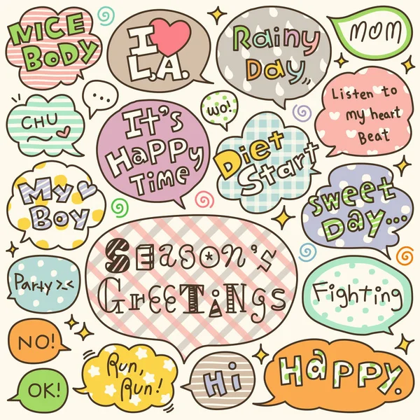 Elle çizilmiş konuşma ve düşünce kabarcıklar Doodle