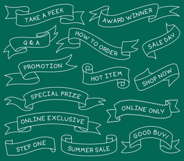 El ile yazılmış iletiler ile elle çizilmiş şerit afiş koymak