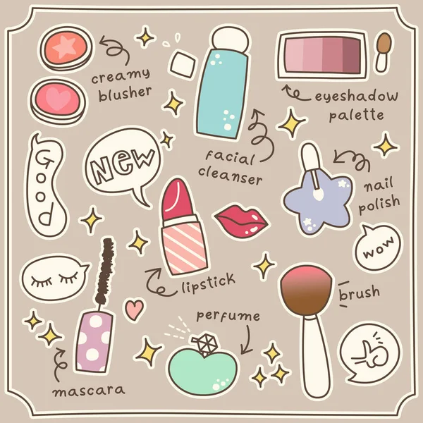 Koleksiyonu kümesi şirin kozmetik Doodles