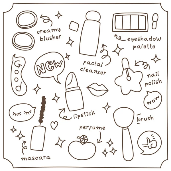 Koleksiyonu kümesi şirin kozmetik Doodles