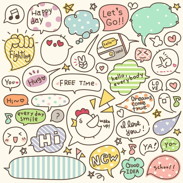 Elle çizilmiş konuşma ve düşünce kabarcıklar Doodle