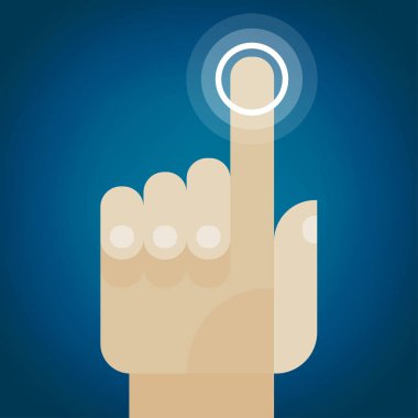 Bir sanal düğmesini vektör dokunmadan parmak