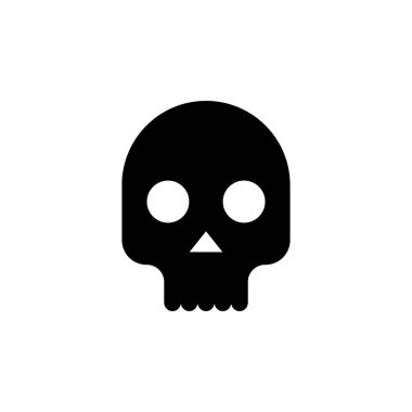 Beyaz Arkaplanda Cadılar Bayramı Kafatası Silueti Simgesi