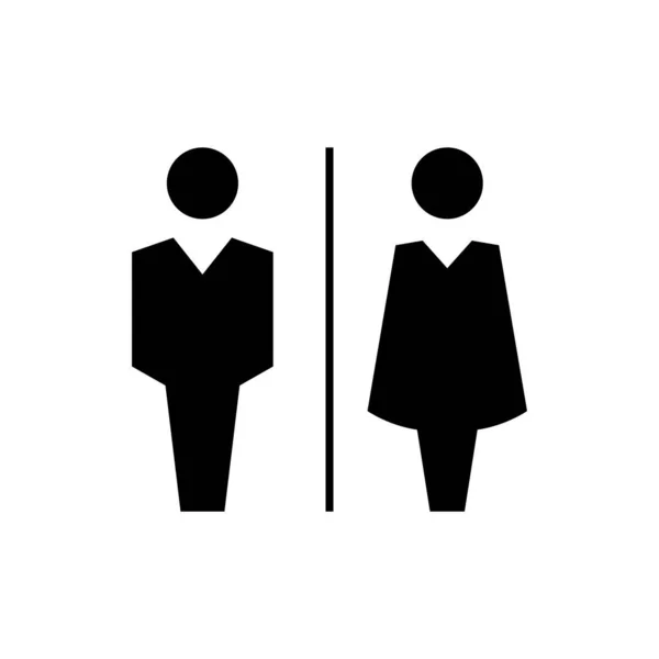 Bathroom Sign Toilet Icon Restroom Symbol Male Female Flat Icon — Stock Vector