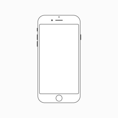 Boş Akıllı Telefon Şablonu Düz Vektörü