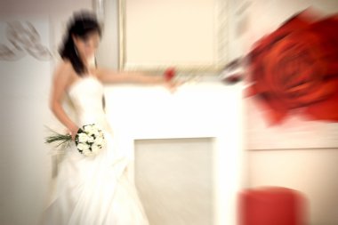 Düğün. Radyal zum bulanıklaştırma filtresi uygulanmış, defocusing efekti zekâ