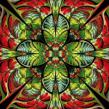 Çok renkli desen yaprak. Koleksiyon - ağaç bitki örtüsü. Y