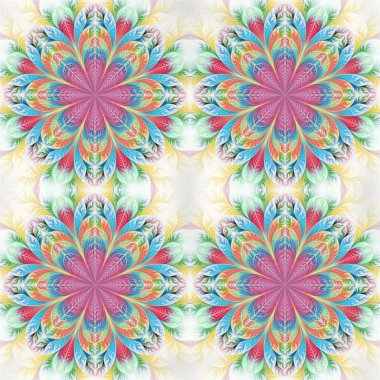 Fraktal tasarım güzel sorunsuz çiçek deseni. Sanat için