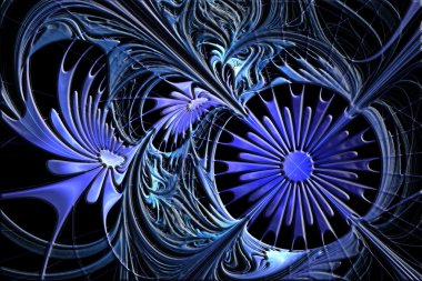 Çiçek arka planda fraktal tasarım kabartma etkisi ile. Artwor