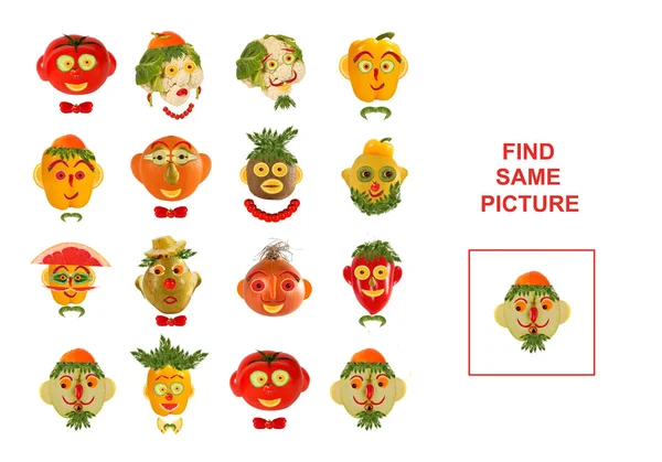 Cartoon Illustration of Finding the Same Picture (dalam bahasa Inggris). Pendidikan — Stok Foto