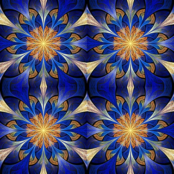 Beautiful seamless flower pattern in stained-glass window style. — Stock Photo, Image
