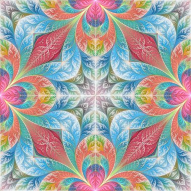 Fraktal tasarım çiçek deseni. Yaratıcı tasarım, sanat bir